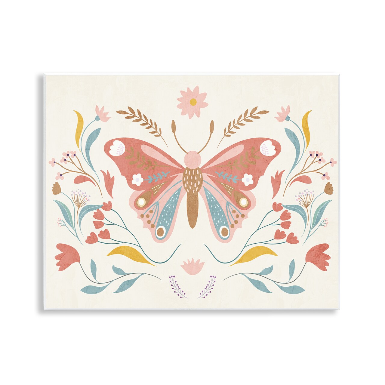 Stupell Industries Boho Folk Butterfly Wall Plaque Art Design by Kim Allen